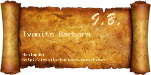 Ivanits Barbara névjegykártya