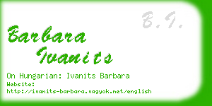 barbara ivanits business card